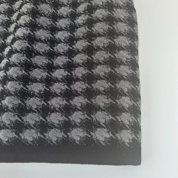 Veronica Beard Knit Mini Skirt Black & Gray Houndstooth Pattern Glitter Thread - Picture 7 of 7
